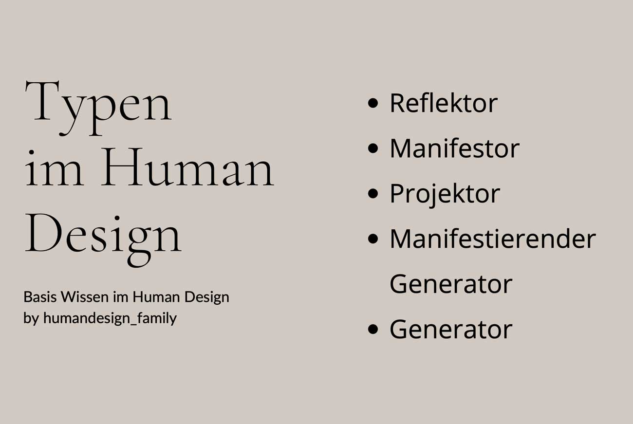 Human Design Family Stefanie Albus Onlinekurs Typen